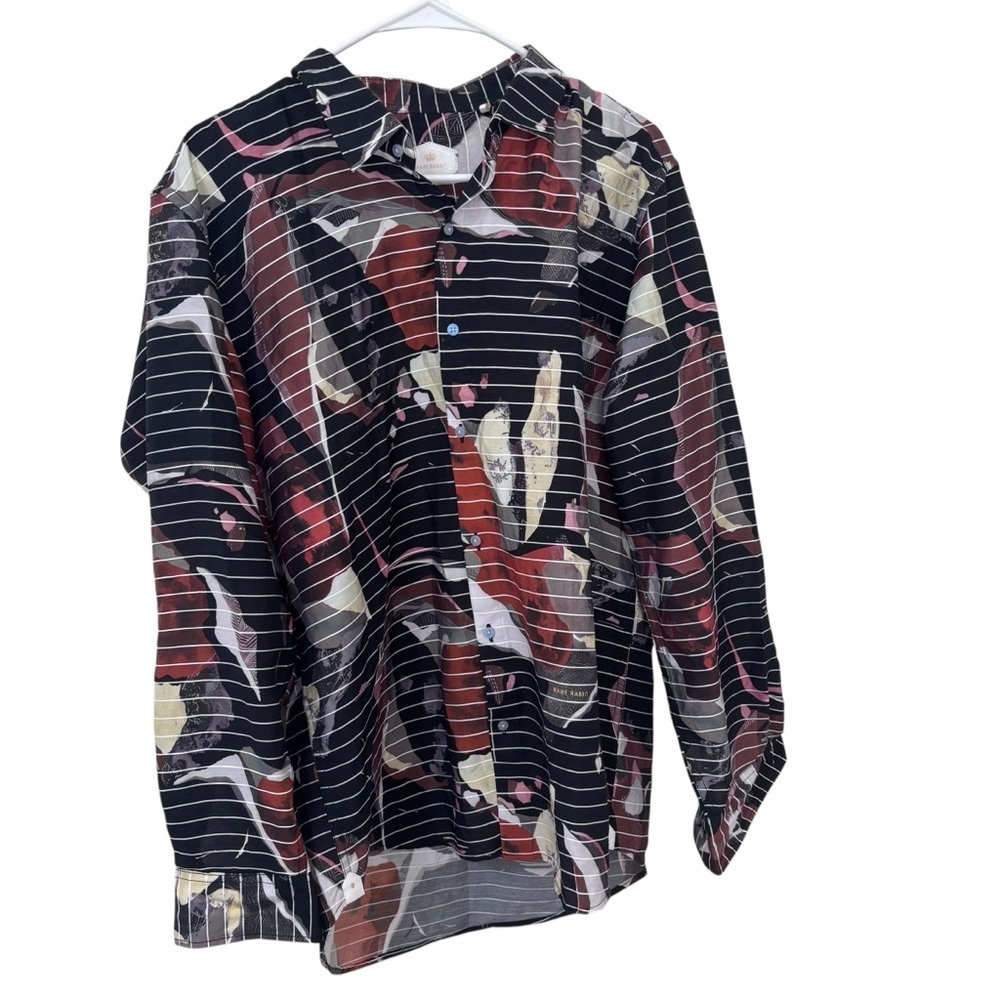 Rare rabbit neutrons Multicolor Abstract print long sleeve Button-Up Shirt